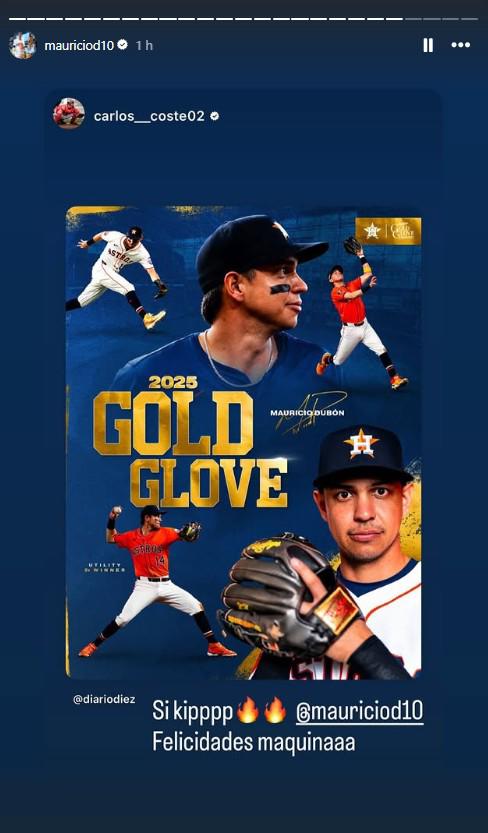 Hondureño Mauricio Dubón gana Guante de Oro a mejor Jugador Utility 2025 de la MLB