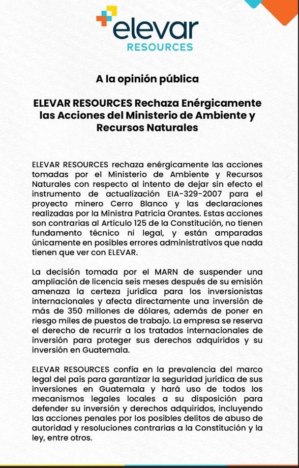 Revocan licencia ambiental a mina canadiense en Guatemala por anomalías Revocan licencia ambiental a mina canadiense en Guatemala por anomalías