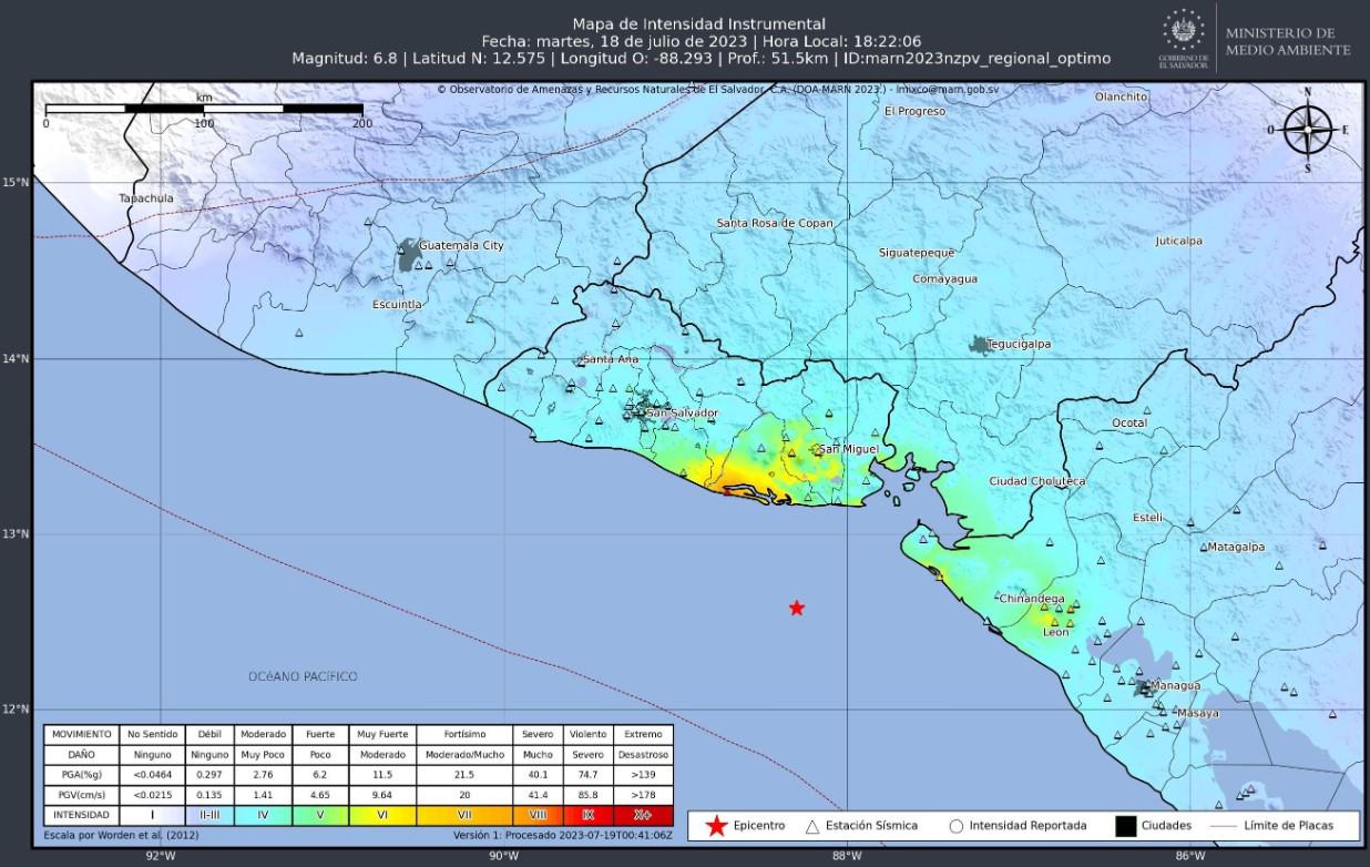 Sismo de 6,8 grados genera alarma en varias ciudades de Centroamérica