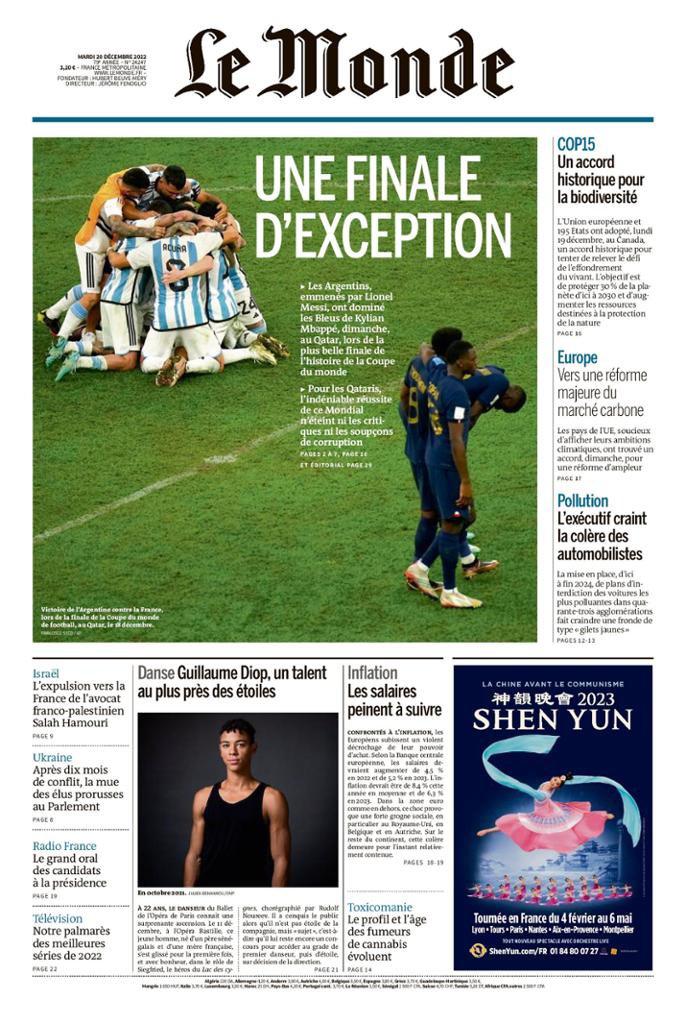 Las portadas de los periódicos destacan el gane de Argentina en Qatar