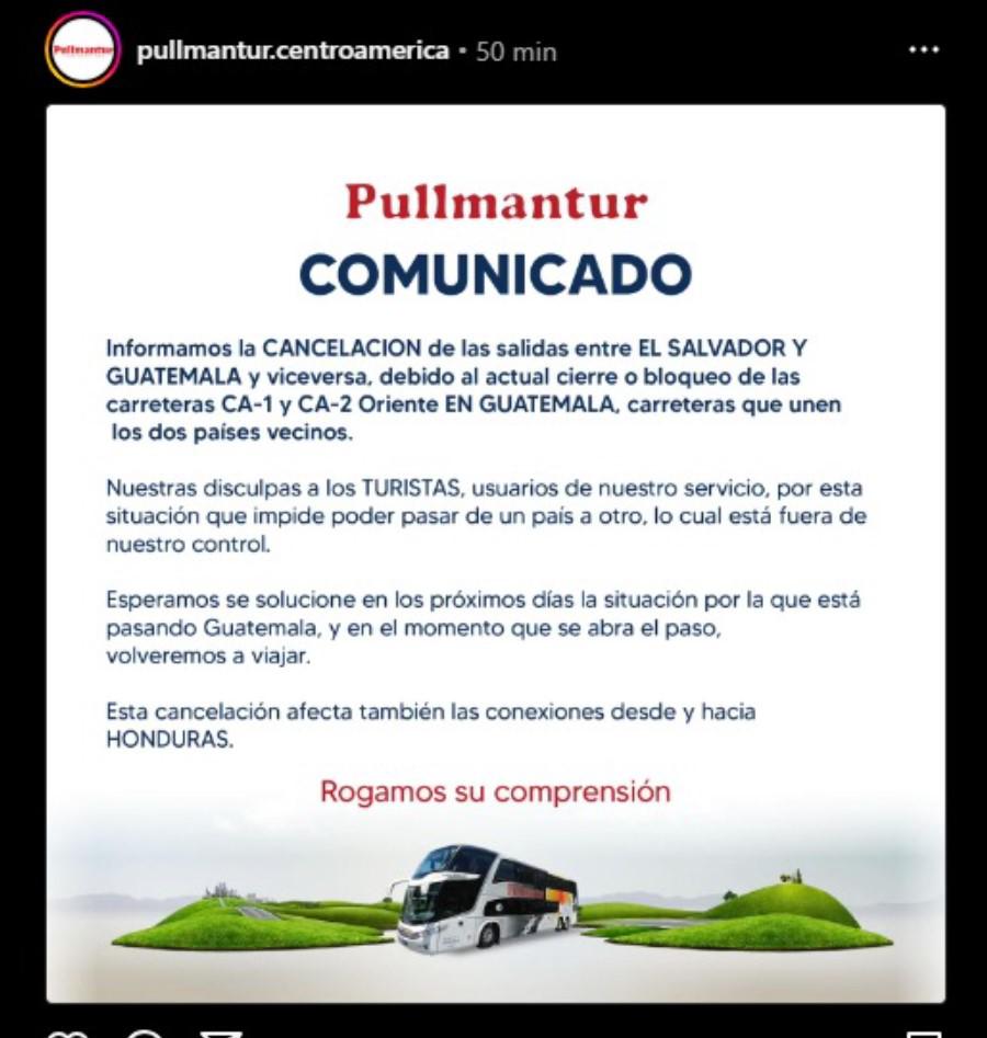 Rutas de buses internacionales suspenden servicios a Guatemala Rutas de buses internacionales suspenden servicios a Guatemala