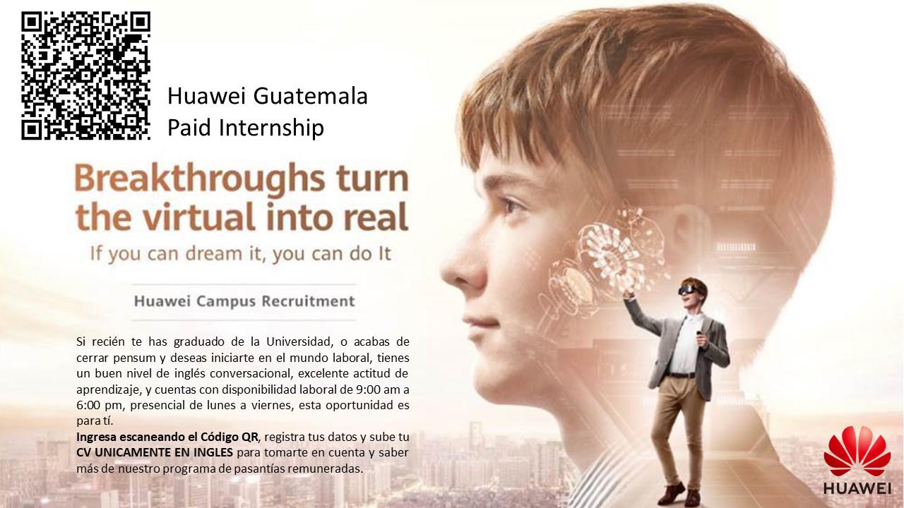 Huawei Guatemala busca de talento de practicantes universitarios