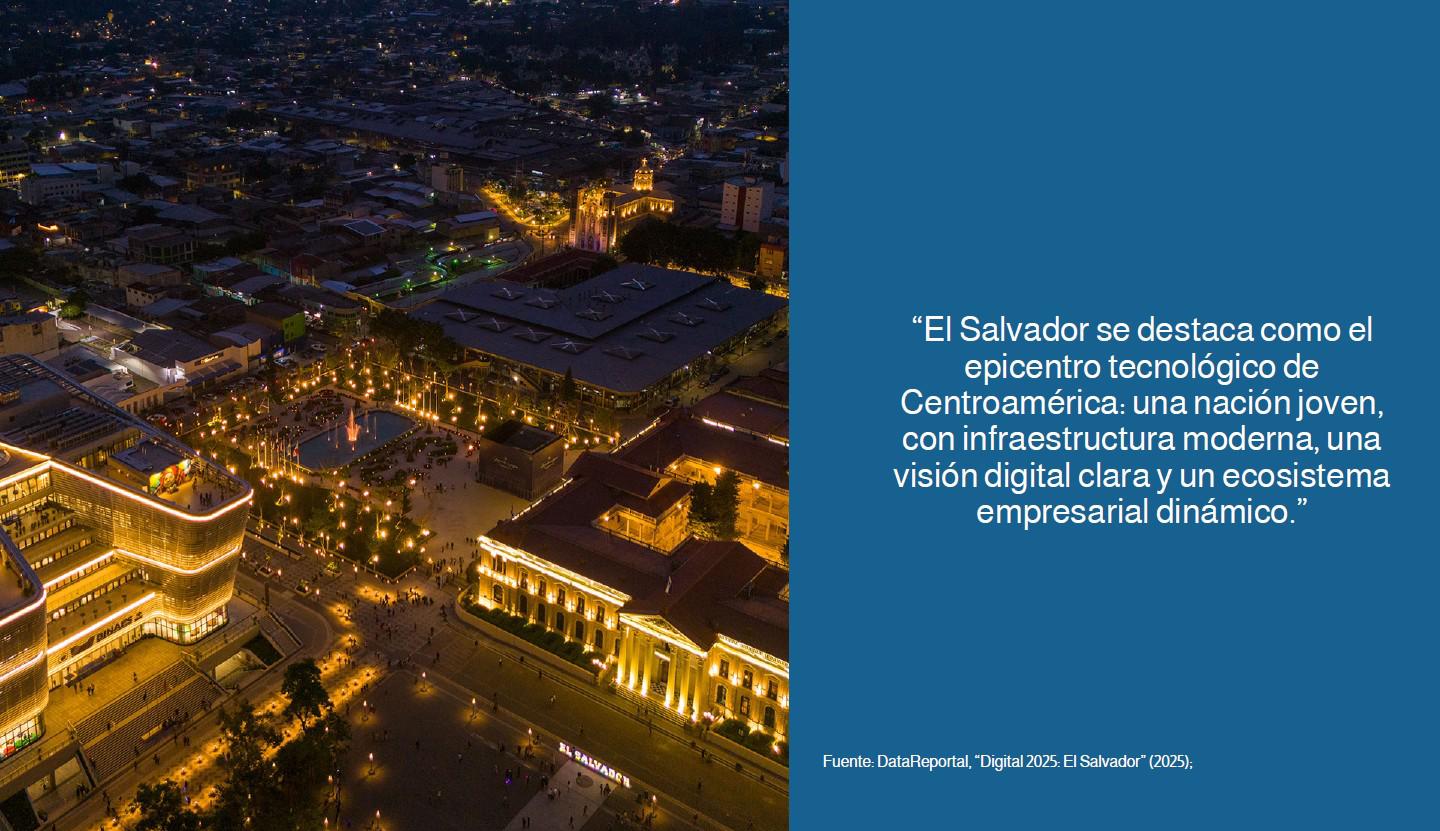 <i>El Diagnóstico de Preparación Digital (DRA) 2024-2025 para El Salvador tiene como objetivo evaluar y fortalecer la madurez digital del país, destacando la transformación digital como un elemento crucial para mejorar la educación, el empleo y la inclusión social. En el mismo se indica que el país ha alcanzado un nivel de madurez digital calificado como Diferenciador, evidenciando avances significativos en infraestructura y conectividad.</i>